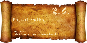 Majsai Opika névjegykártya